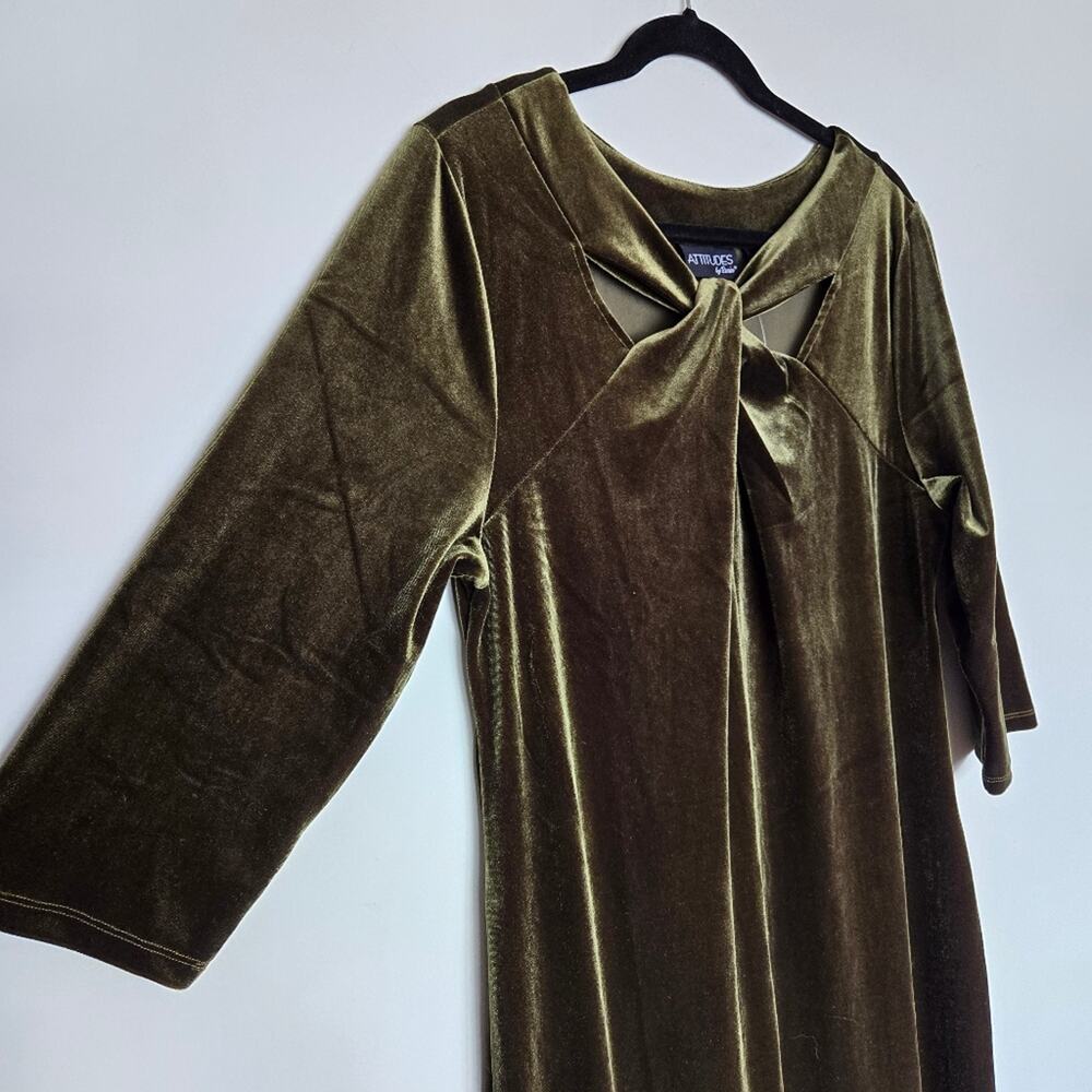 Attitudes by Renee Velvet Midi Dress Womens L Whimsigoth Witchy Holiday Party - Picture 4 of 13